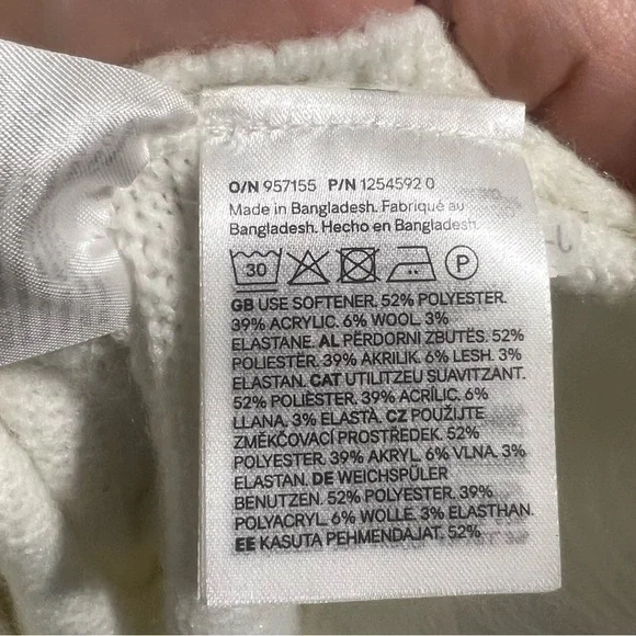 H&M Appliquéd Sweater Light Dusty Pink Bow 2XS Long Sleeve Knit Divided NWT - Picture 6 of 6